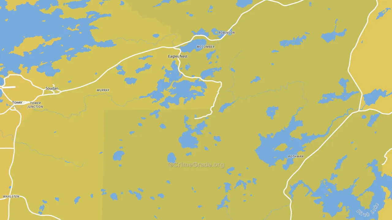 Winton, MN Map of Vehicle Theft Rates