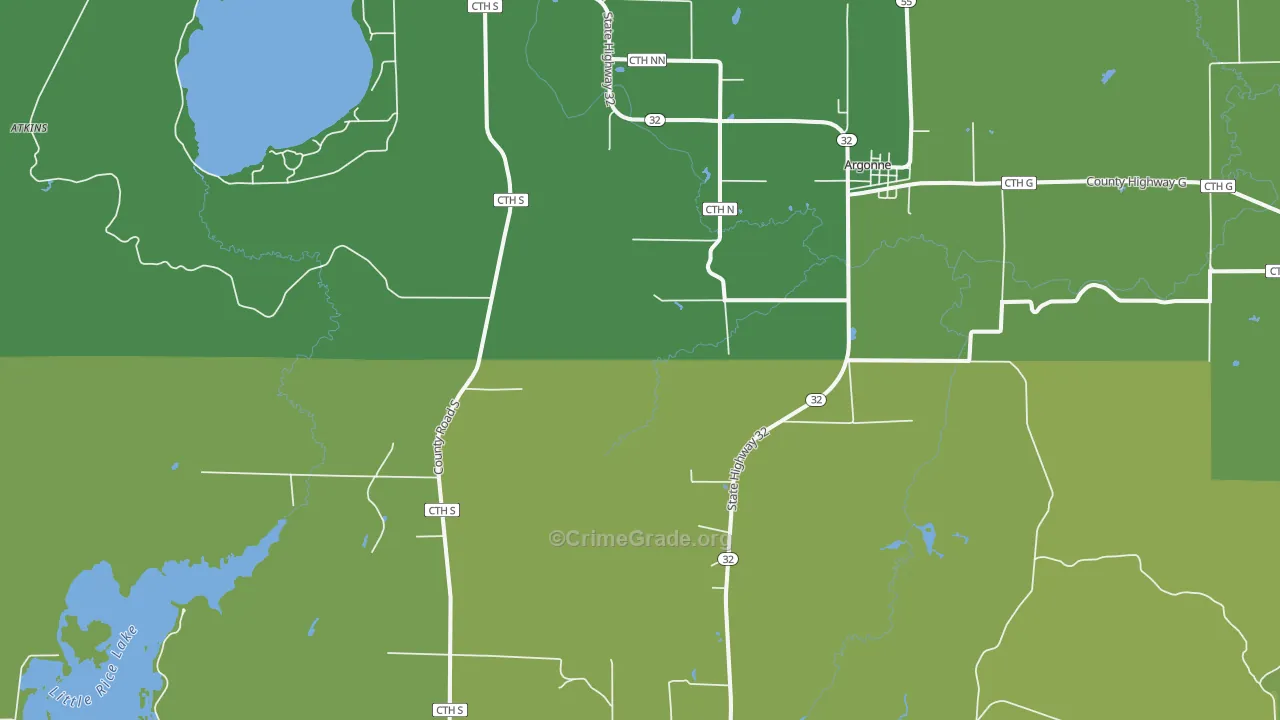 Wisconsin Junction, WI Map of Vehicle Theft Rates