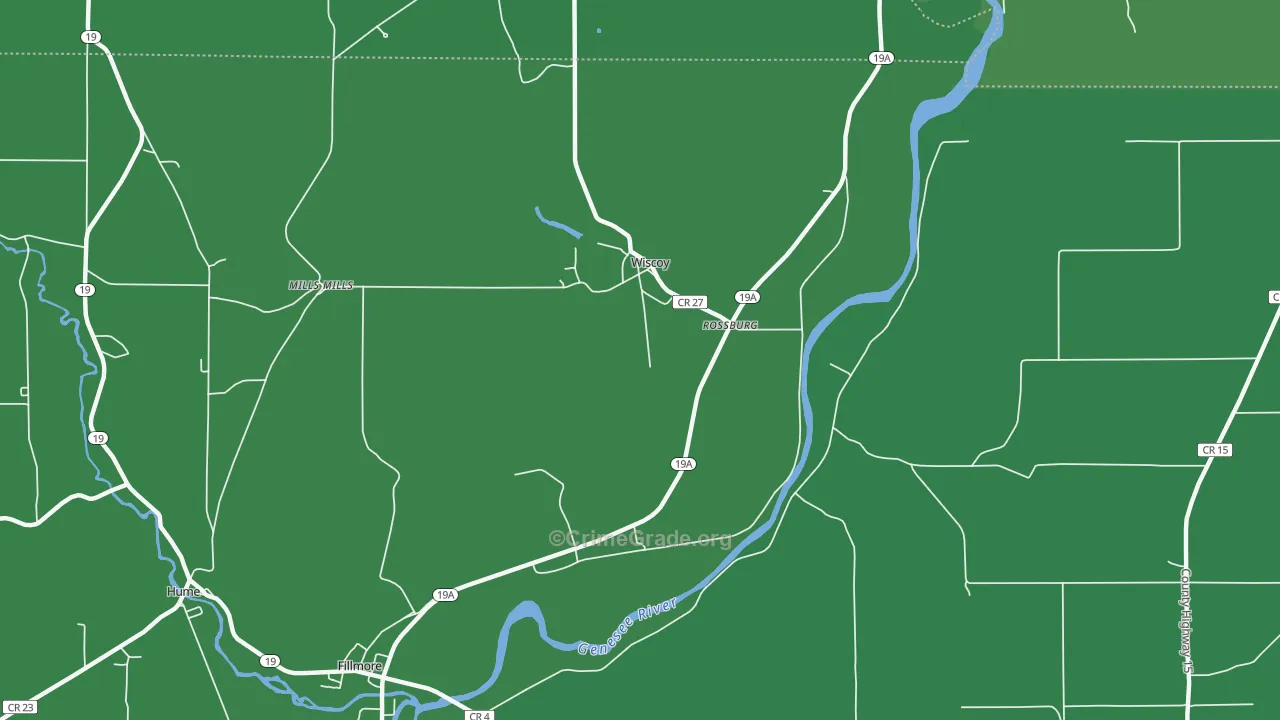 Wiscoy, NY Map of Vehicle Theft Rates
