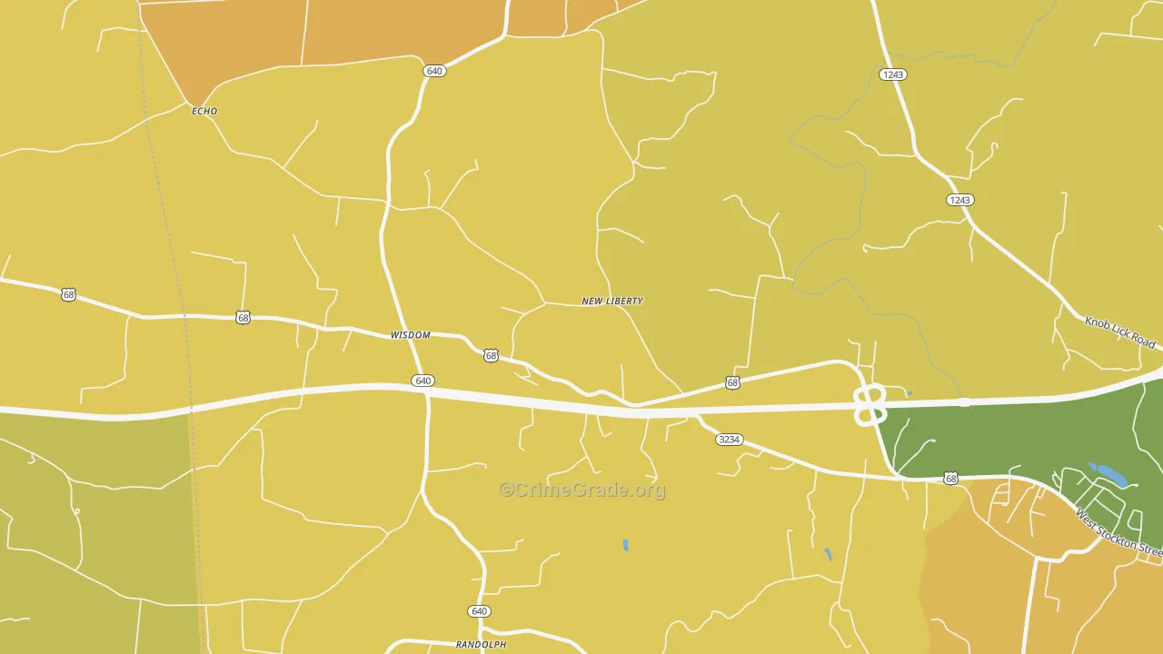 Wisdom, KY Map of Vehicle Theft Rates