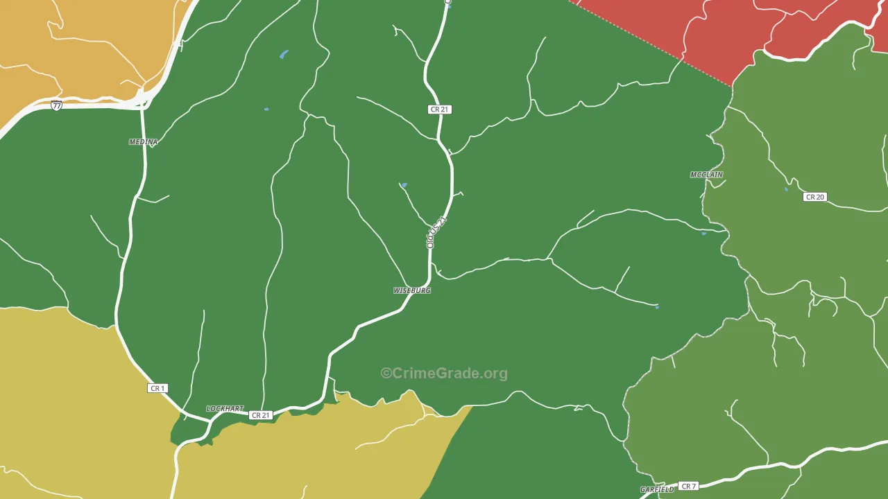 Wiseburg, WV Map of Vehicle Theft Rates