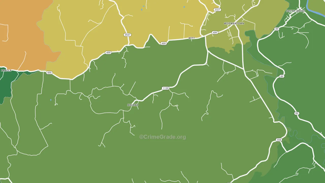 Wisemantown, KY Map of Vehicle Theft Rates
