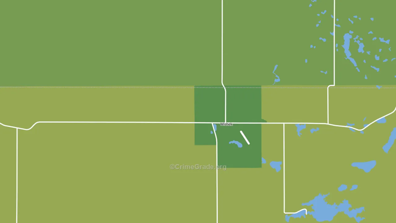 Wishek, ND Map of Vehicle Theft Rates