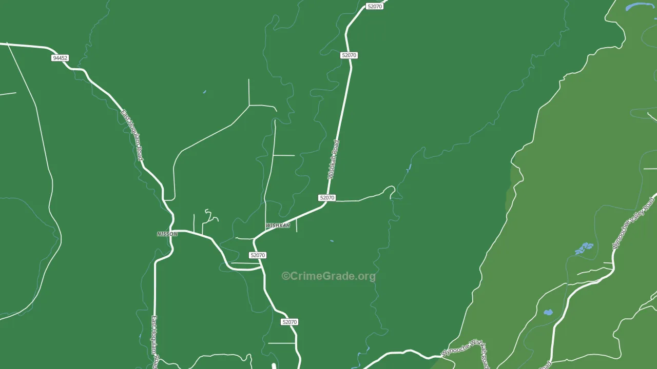 Wishkah, WA Map of Vehicle Theft Rates