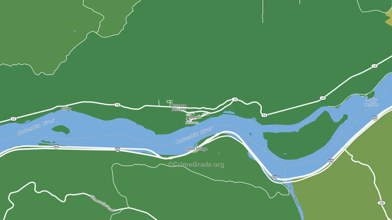 Wishram, WA Map of Vehicle Theft Rates