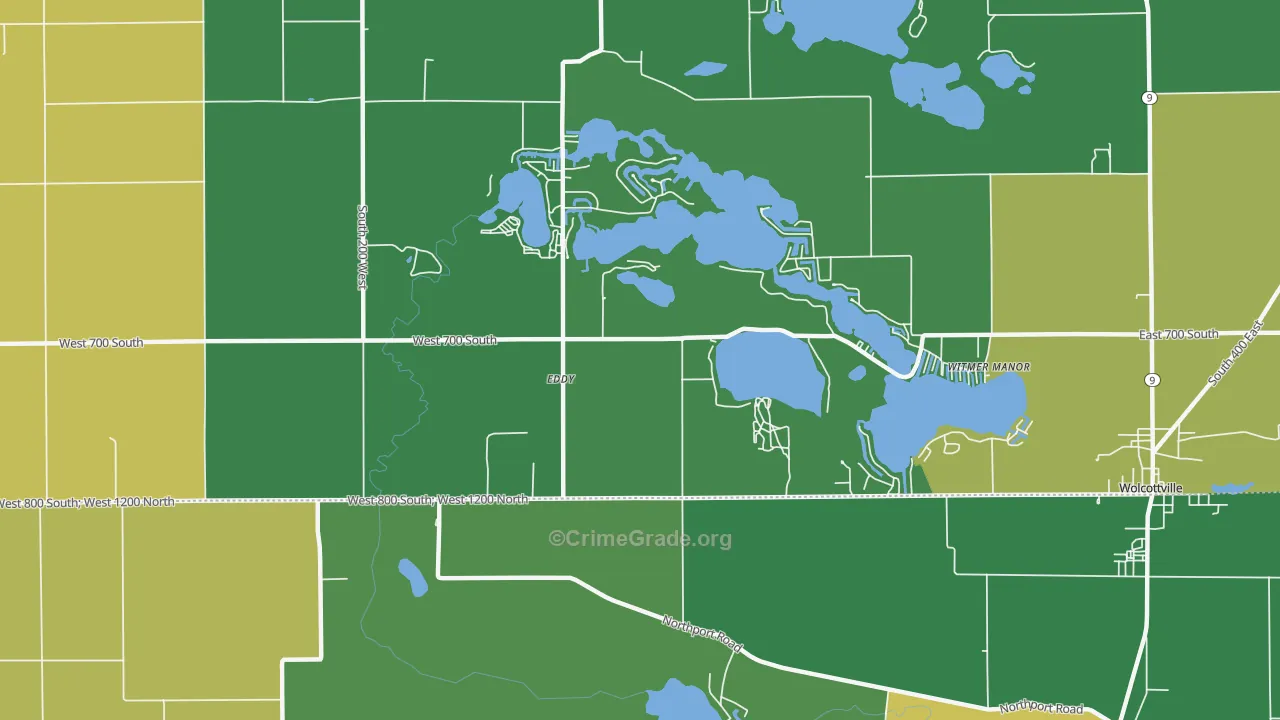 Witmer Manor, IN Map of Vehicle Theft Rates