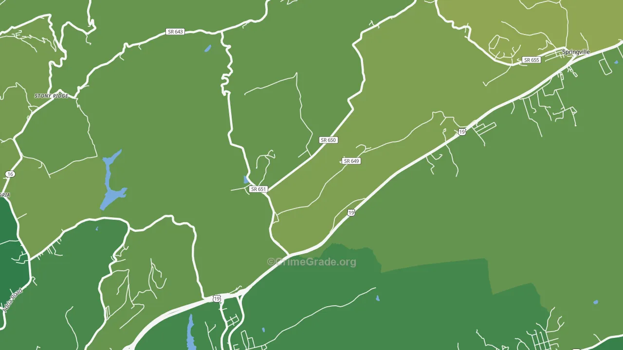 Wittens Mills, VA Map of Vehicle Theft Rates