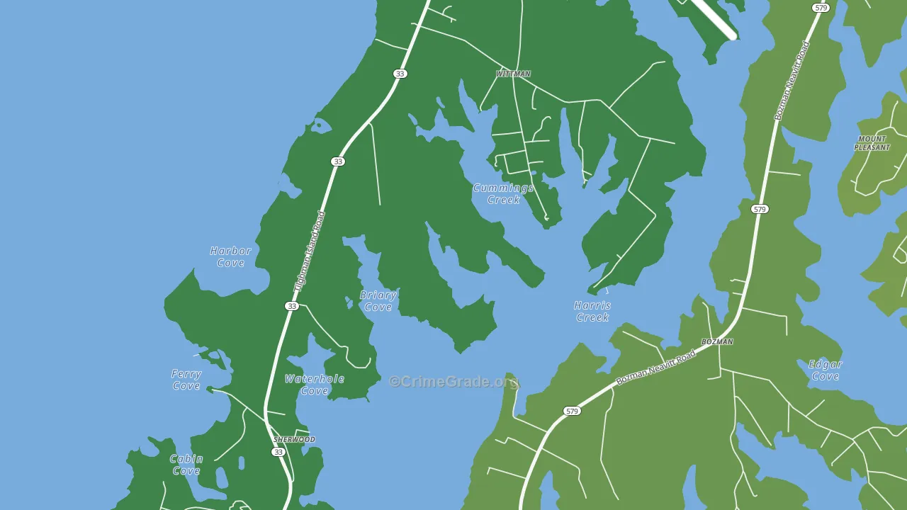 Wittman, MD Map of Vehicle Theft Rates