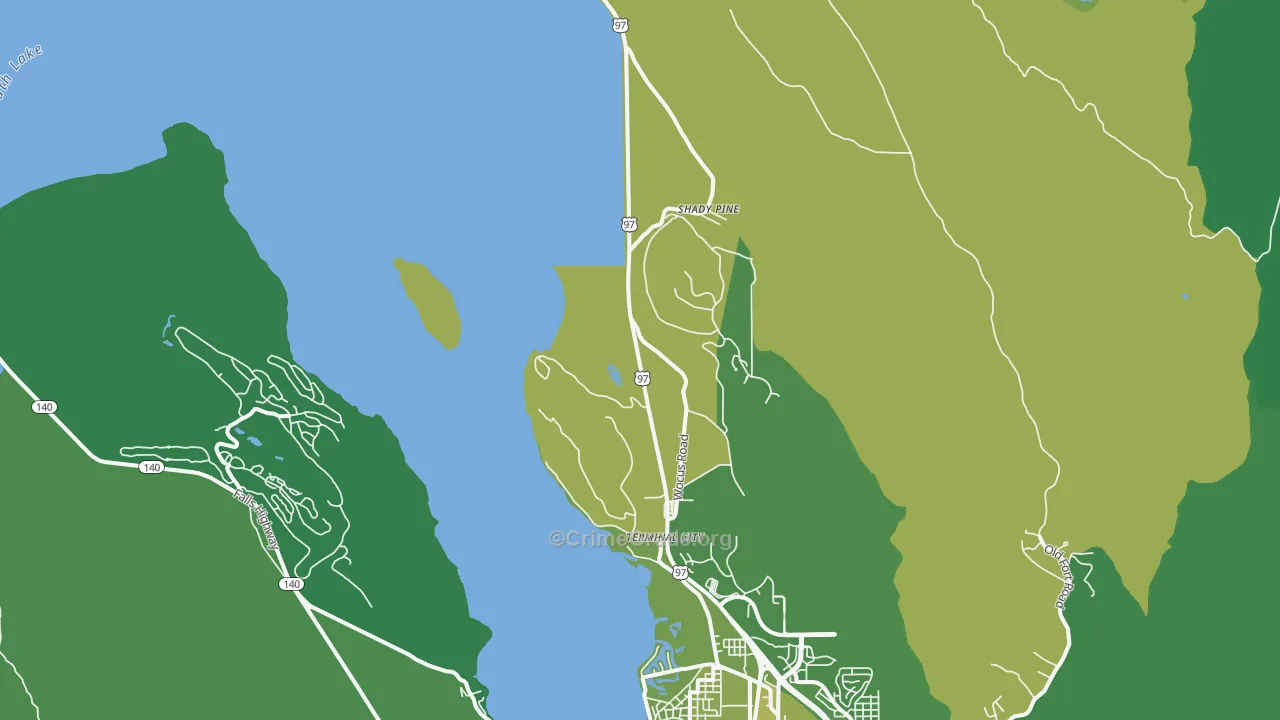 Wocus, OR Map of Vehicle Theft Rates