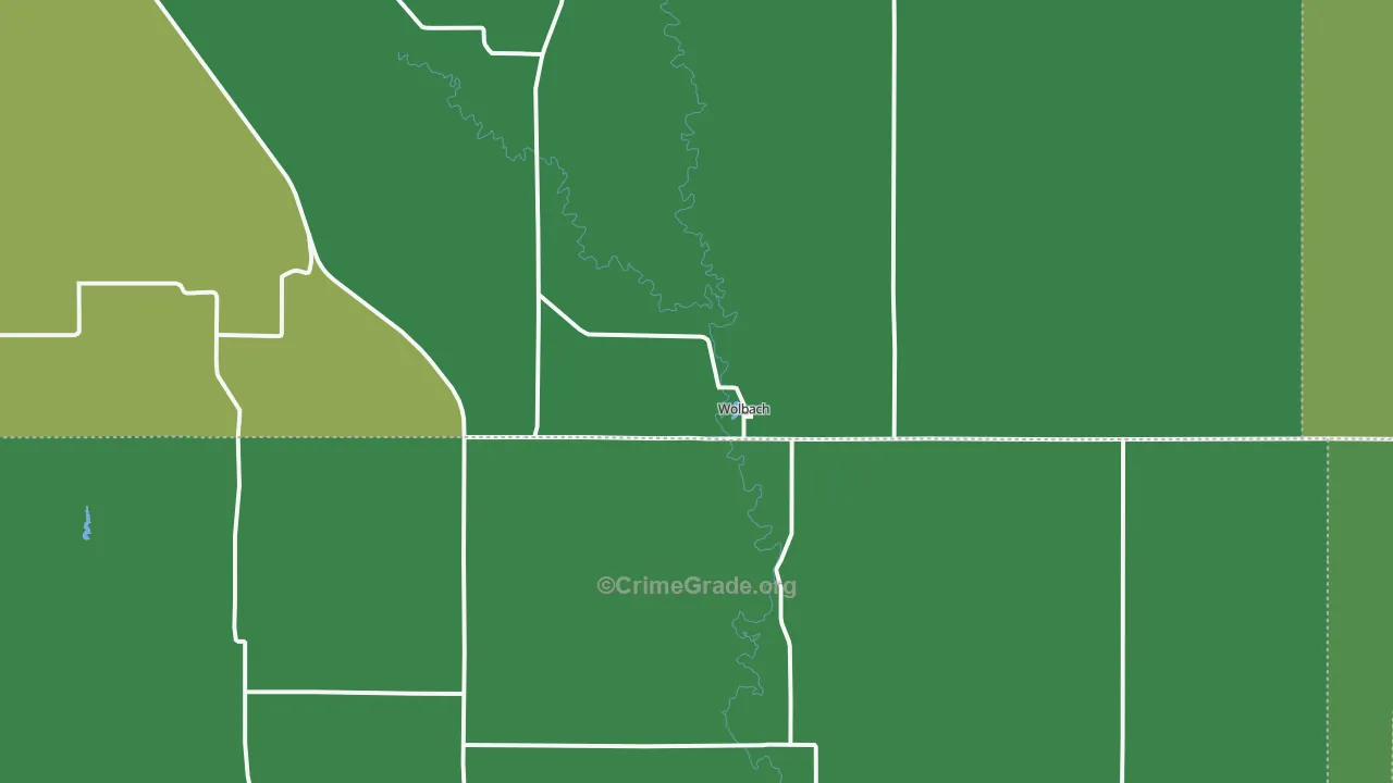 Wolbach, NE Map of Vehicle Theft Rates