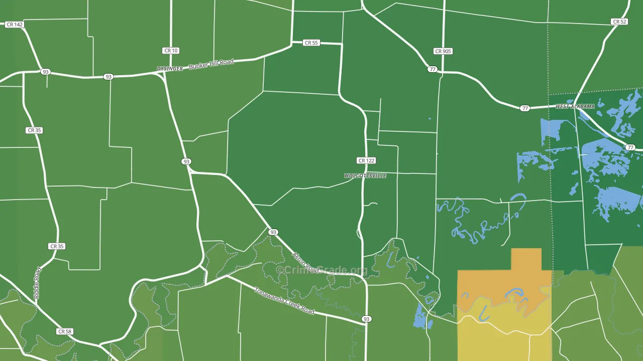 Wolcottsville, NY Map of Vehicle Theft Rates