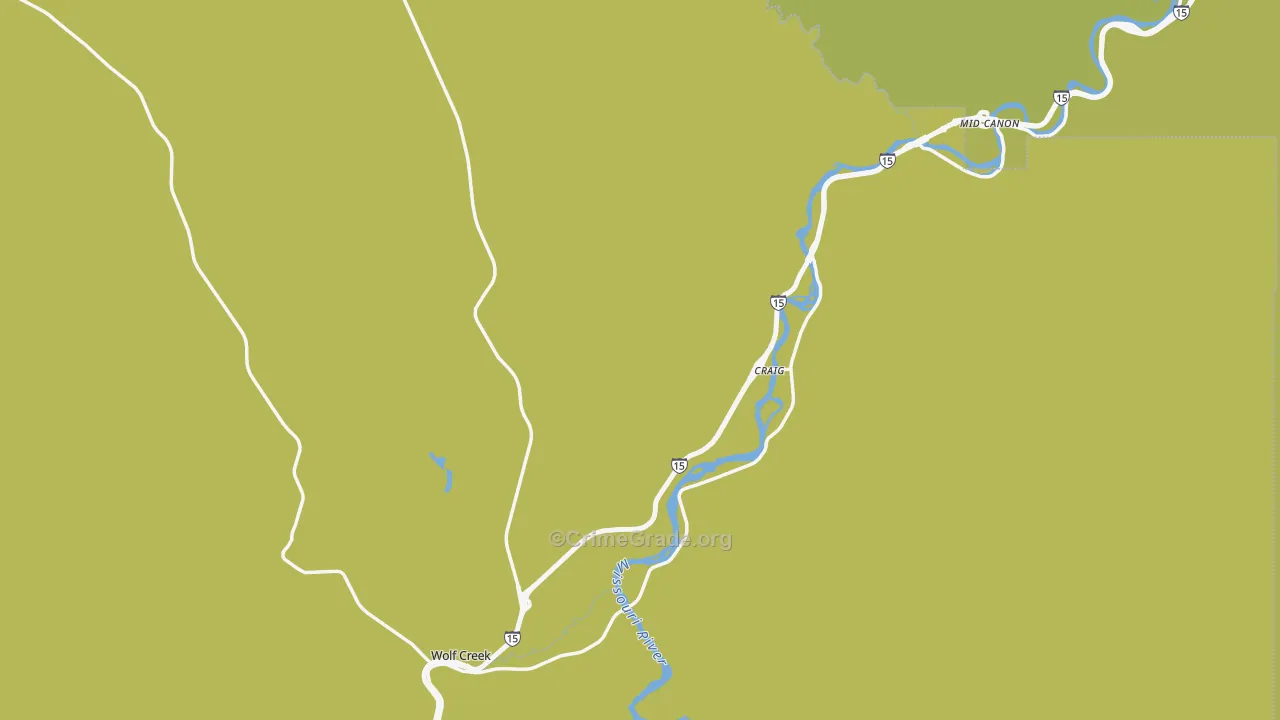 Wolf Creek, MT Map of Vehicle Theft Rates