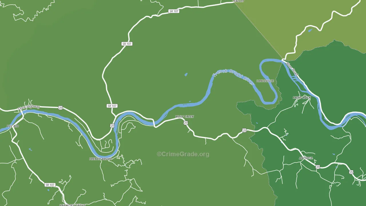 Wolf Creek, TN Map of Vehicle Theft Rates