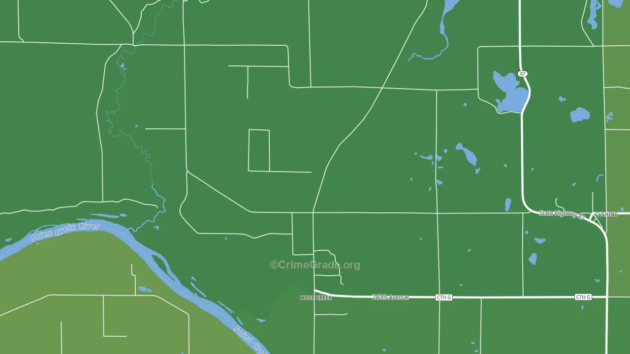 Wolf Creek, WI Map of Vehicle Theft Rates