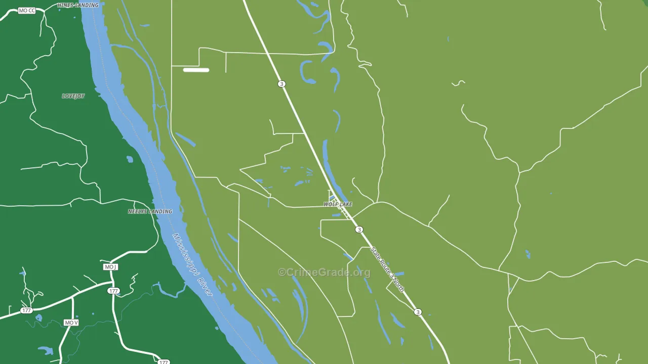 Wolf Lake, IL Map of Vehicle Theft Rates