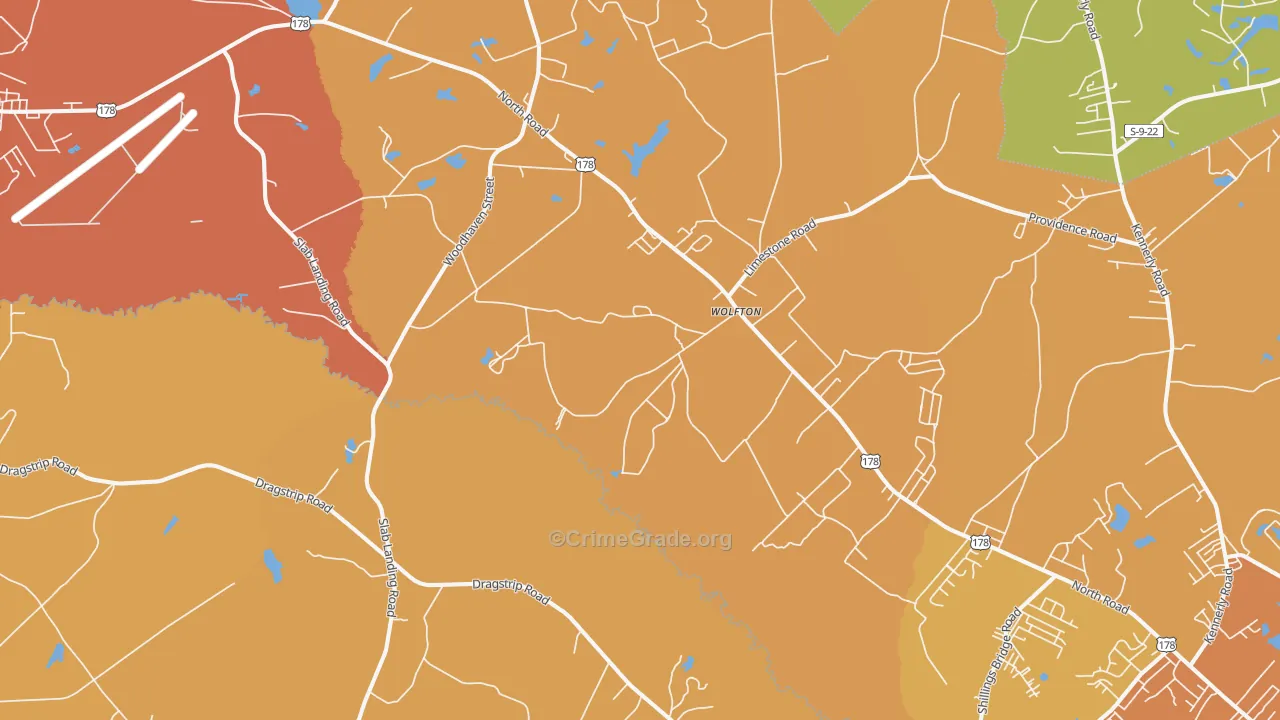 Wolfton, SC Map of Vehicle Theft Rates