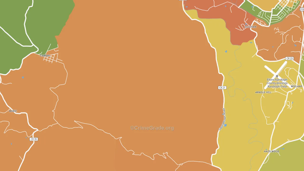 Womelsdorf, WV Map of Vehicle Theft Rates