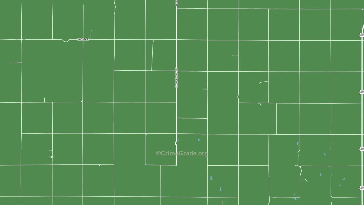 Womer, KS Map of Vehicle Theft Rates