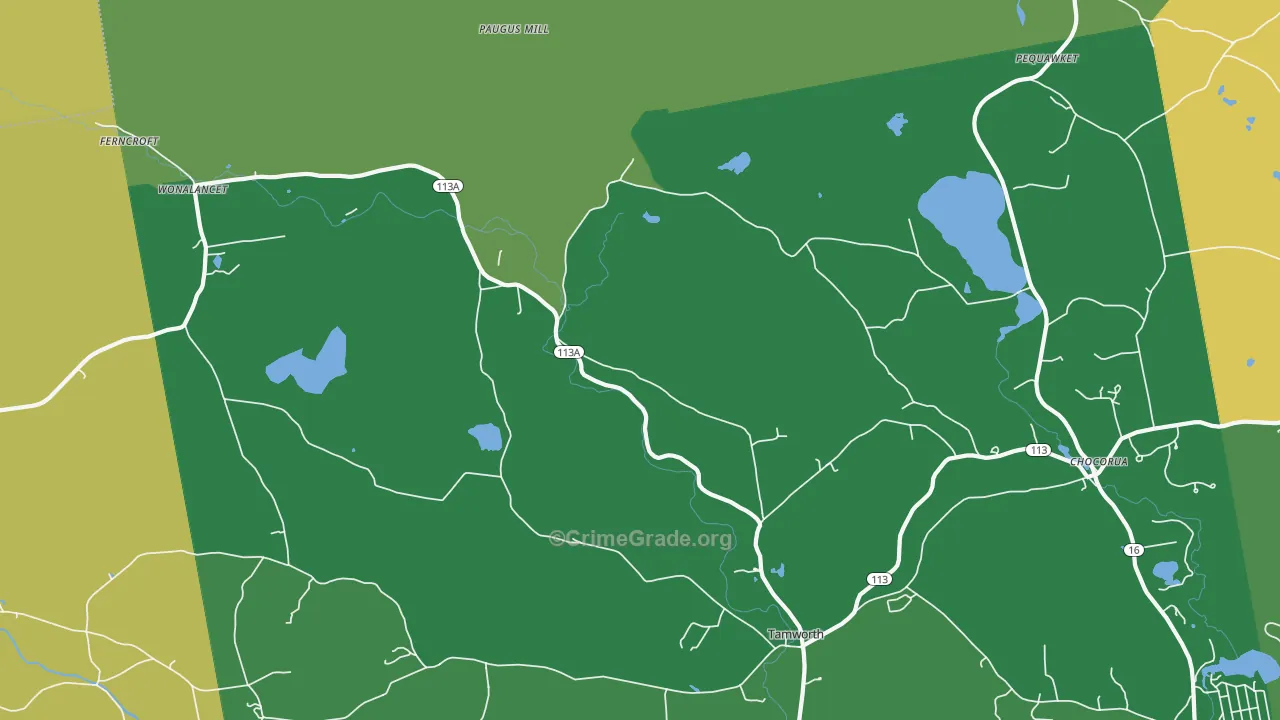 Wonalancet, NH Map of Vehicle Theft Rates