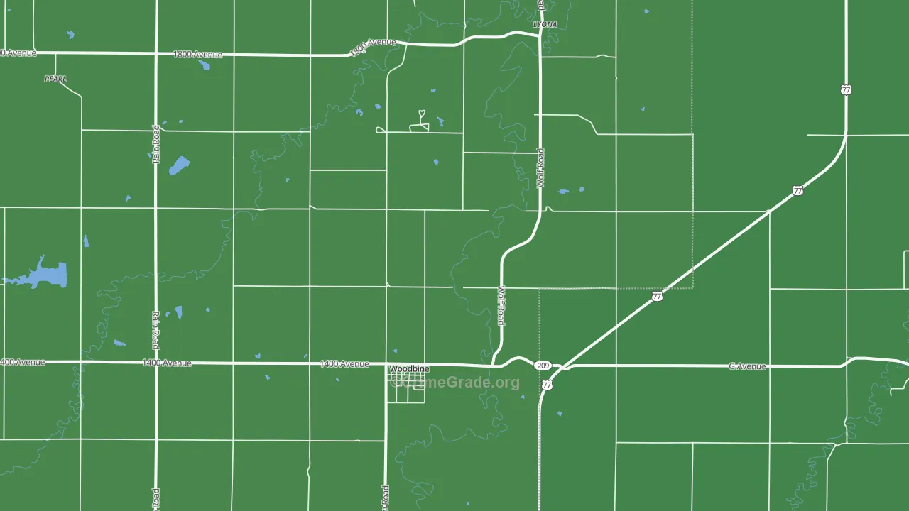 Woodbine, KS Map of Vehicle Theft Rates