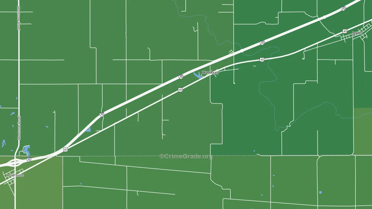Woodbury, IL Map of Vehicle Theft Rates