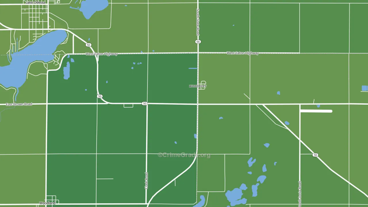 Woodbury, MI Map of Vehicle Theft Rates
