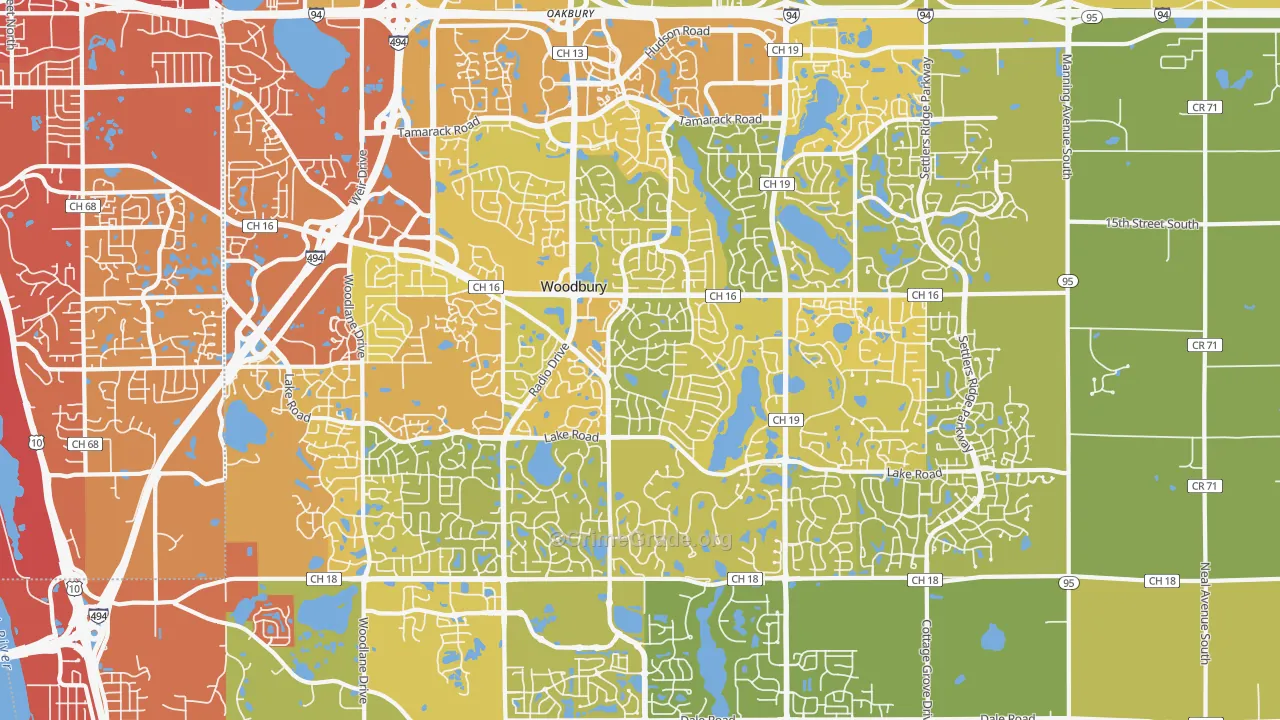 Woodbury, MN Map of Vehicle Theft Rates