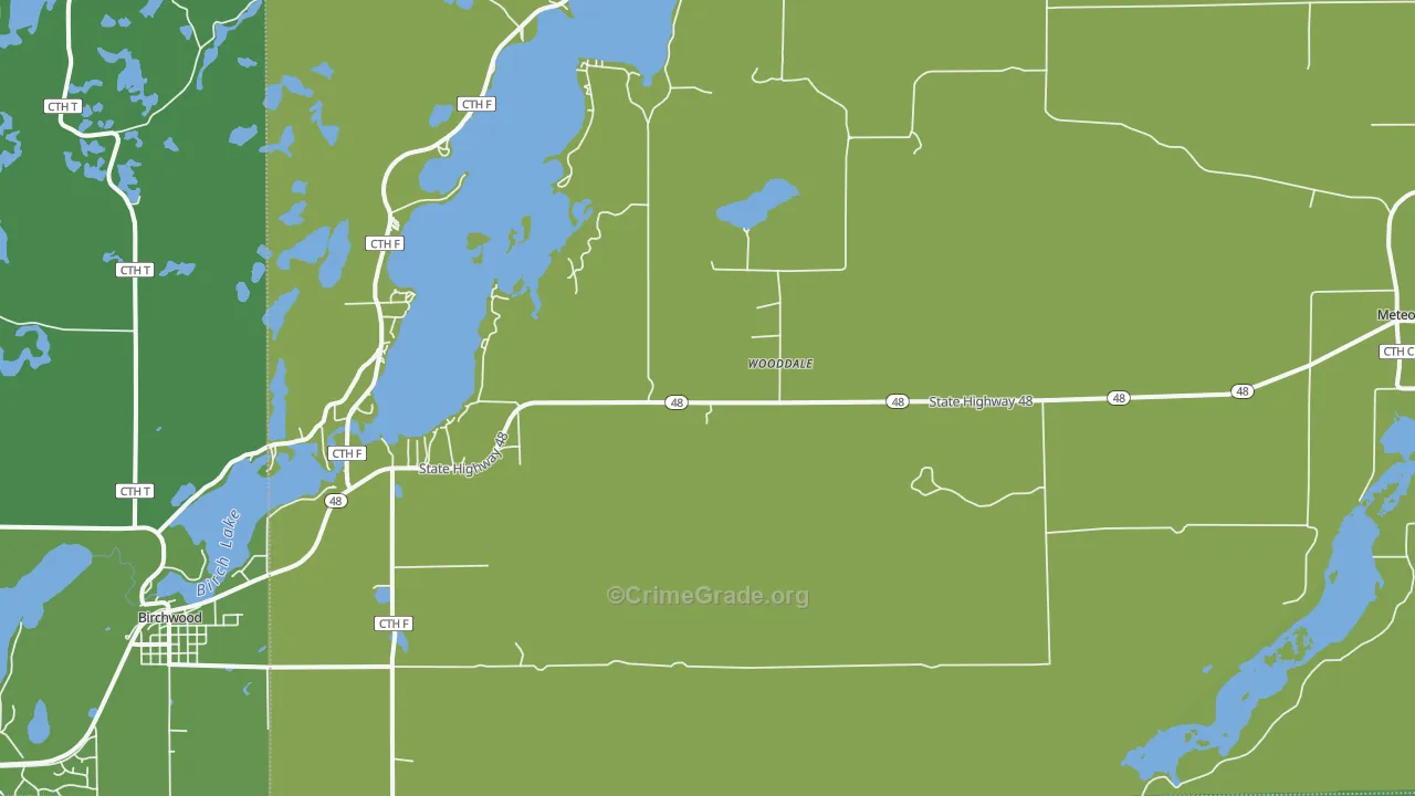 Wooddale, WI Map of Vehicle Theft Rates