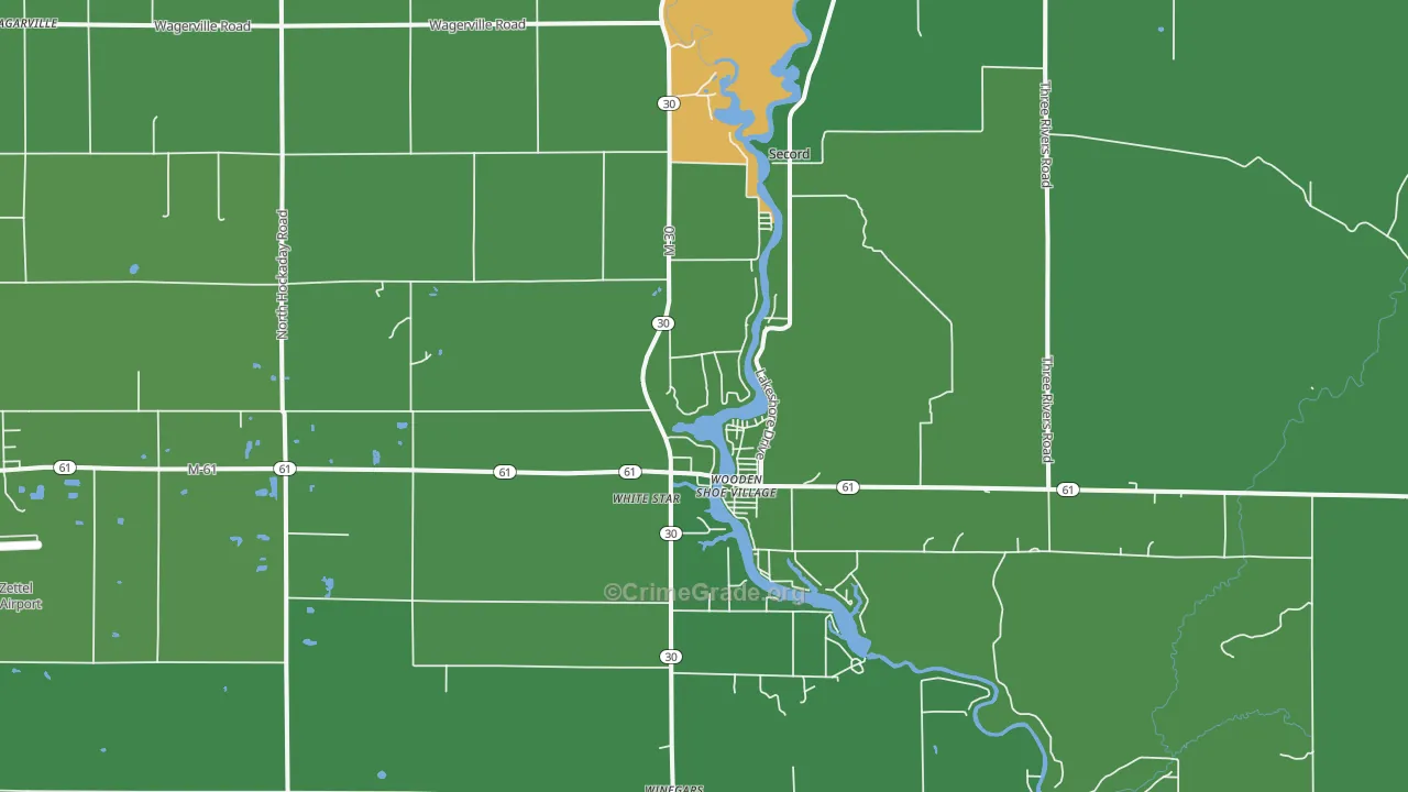 Wooden Shoe Village, MI Map of Vehicle Theft Rates