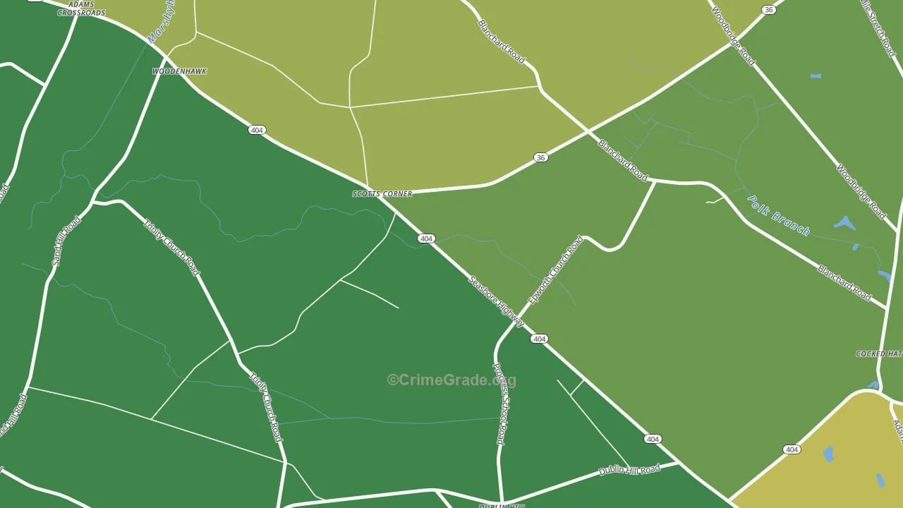 Woodenhawk, DE Map of Vehicle Theft Rates