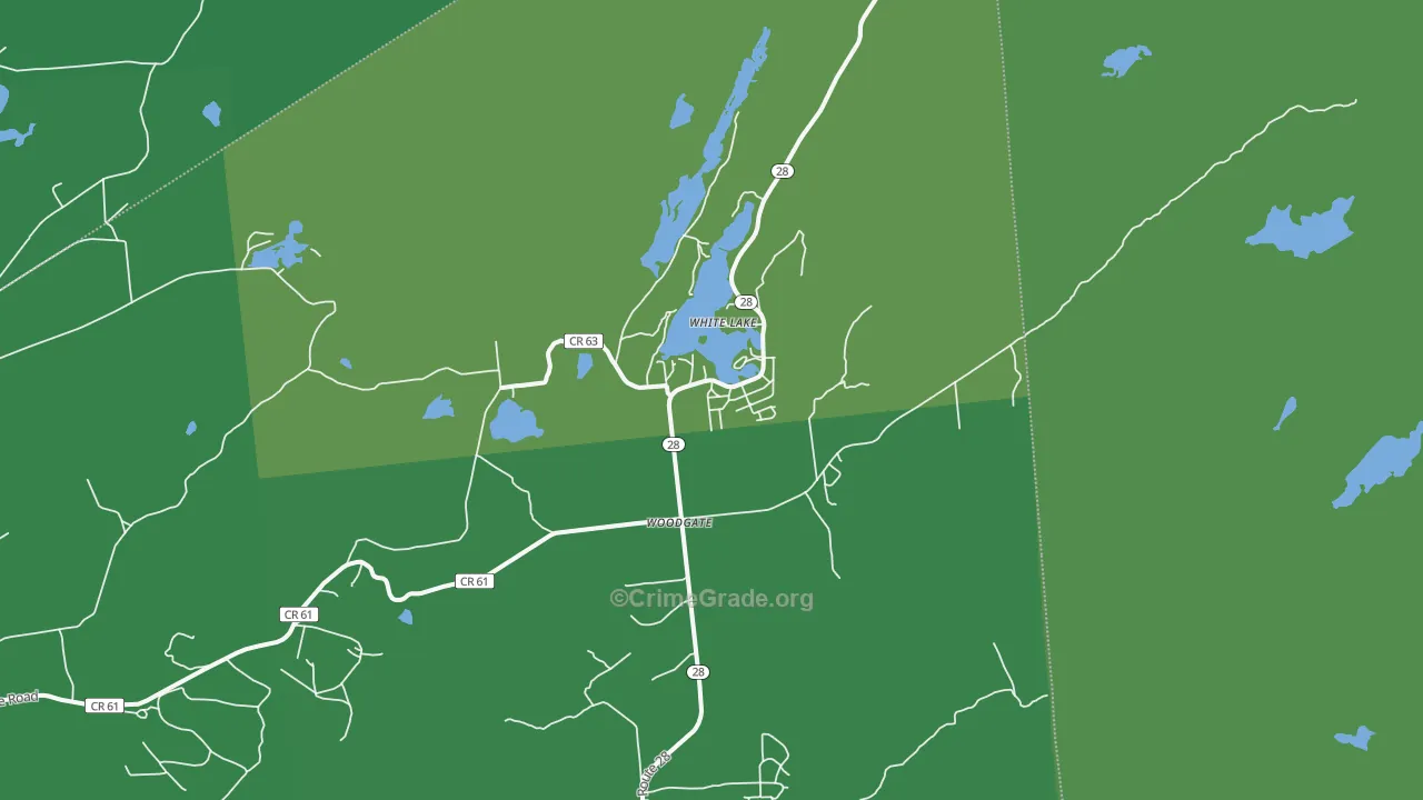 Woodgate, NY Map of Vehicle Theft Rates