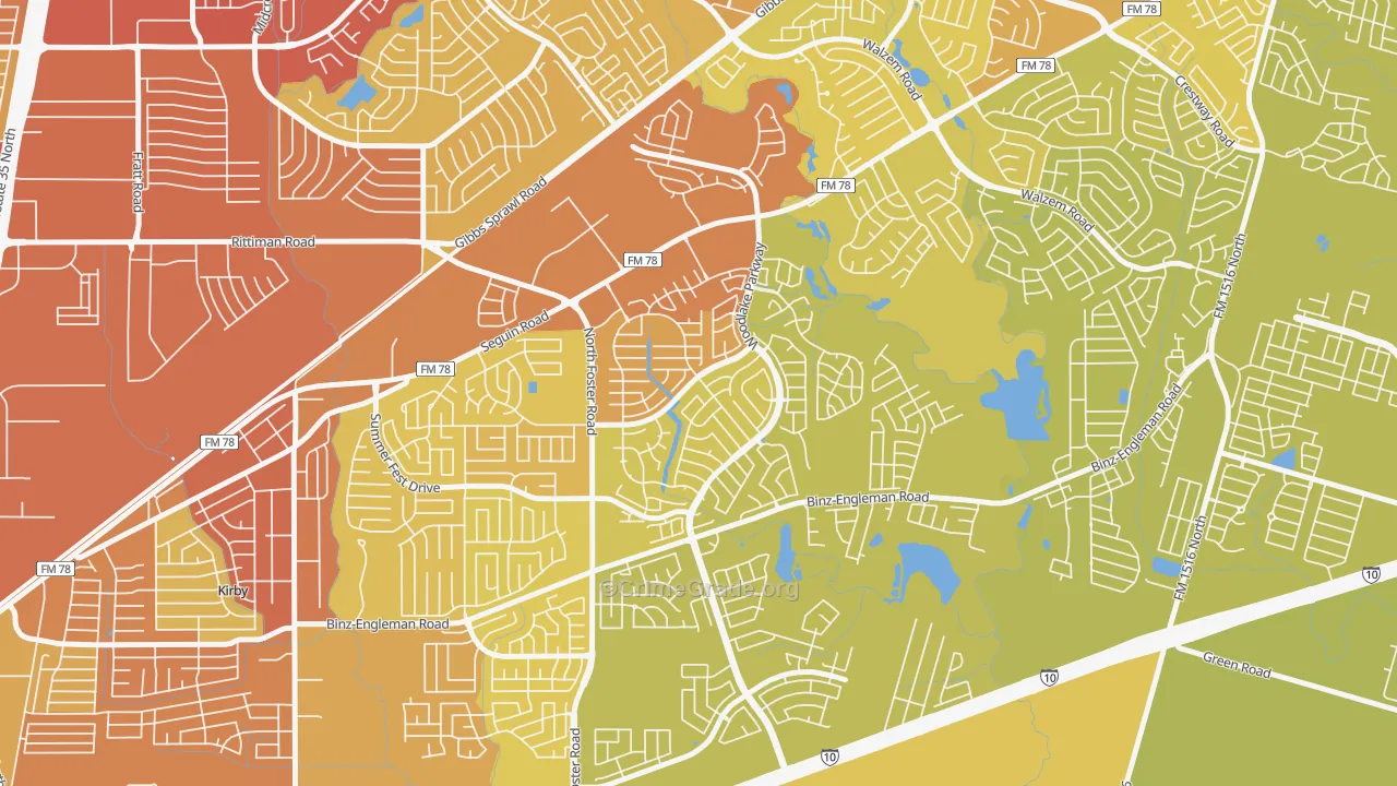 Woodlake, San Antonio, TX Map of Vehicle Theft Rates