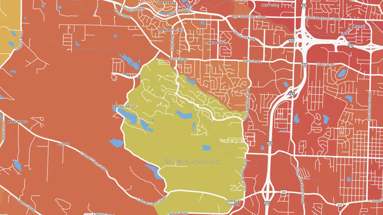 Woodland Edge, Little Rock, AR Map of Vehicle Theft Rates