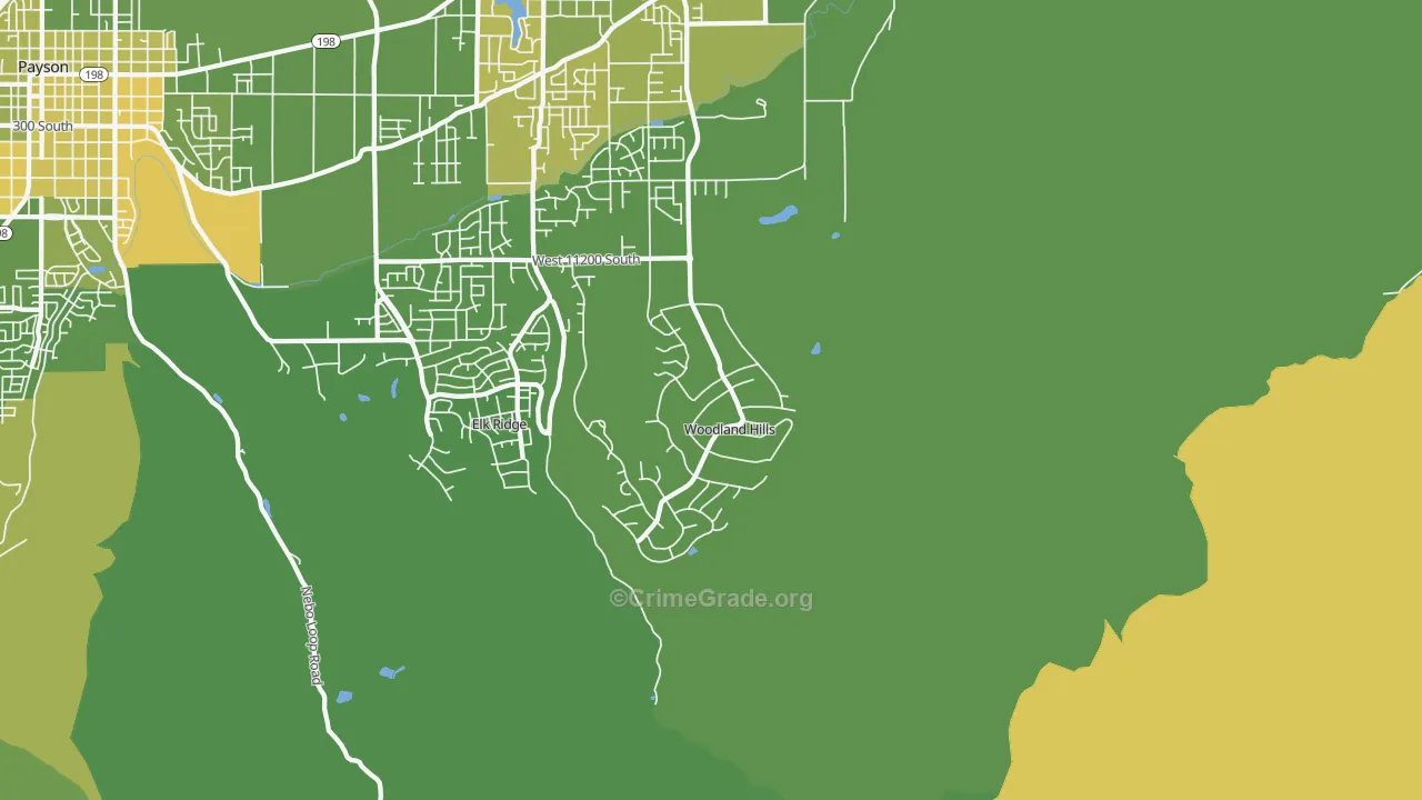 Woodland Hills, UT Map of Vehicle Theft Rates