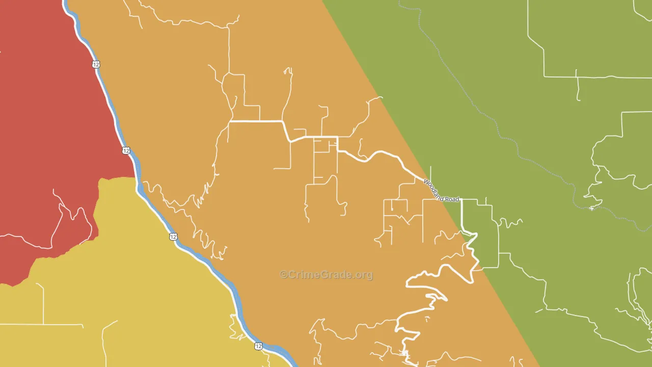 Woodland, ID Map of Vehicle Theft Rates