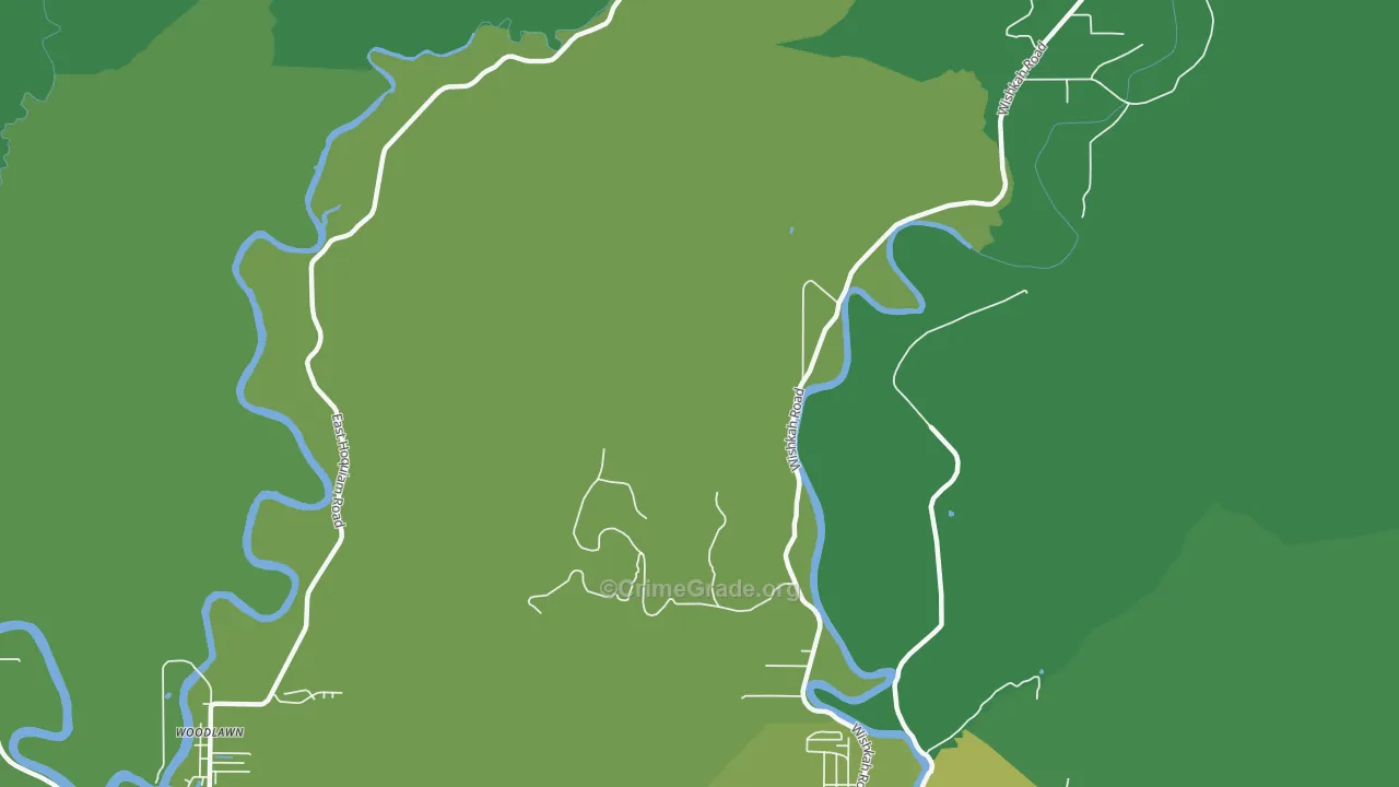 Woodlawn, WA Map of Vehicle Theft Rates