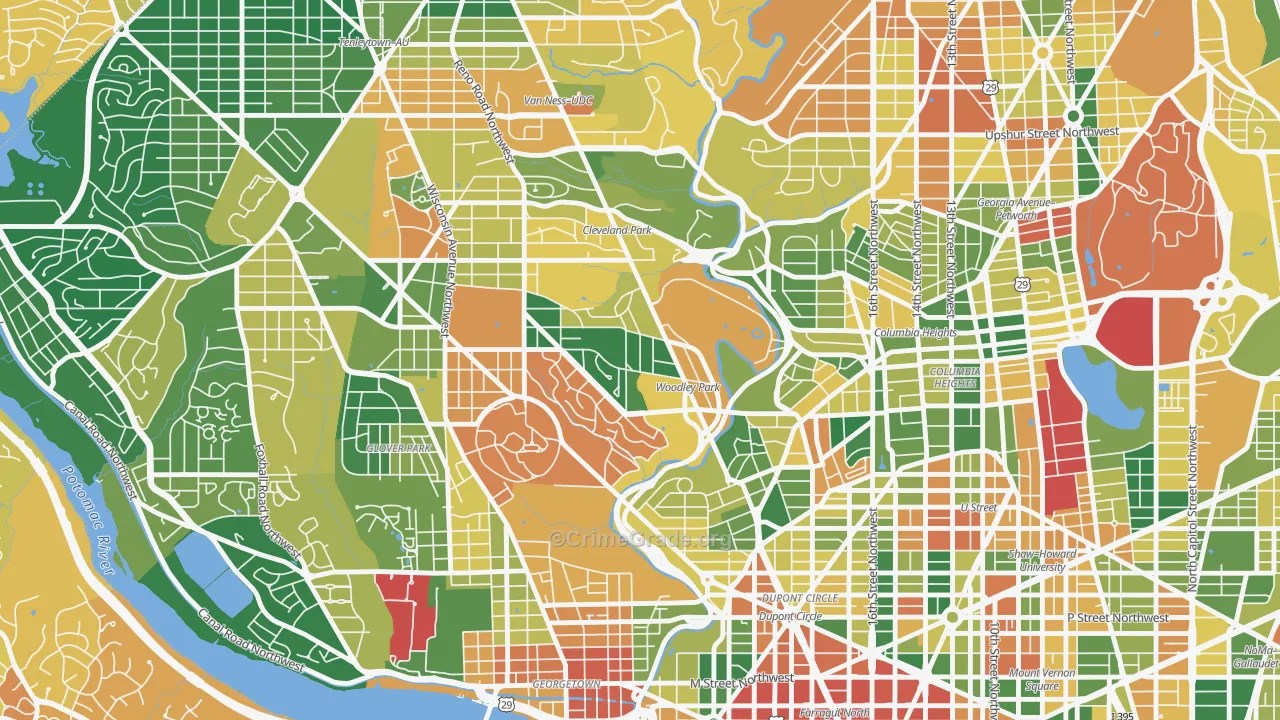 Woodley Park, Washington, DC Map of Vehicle Theft Rates