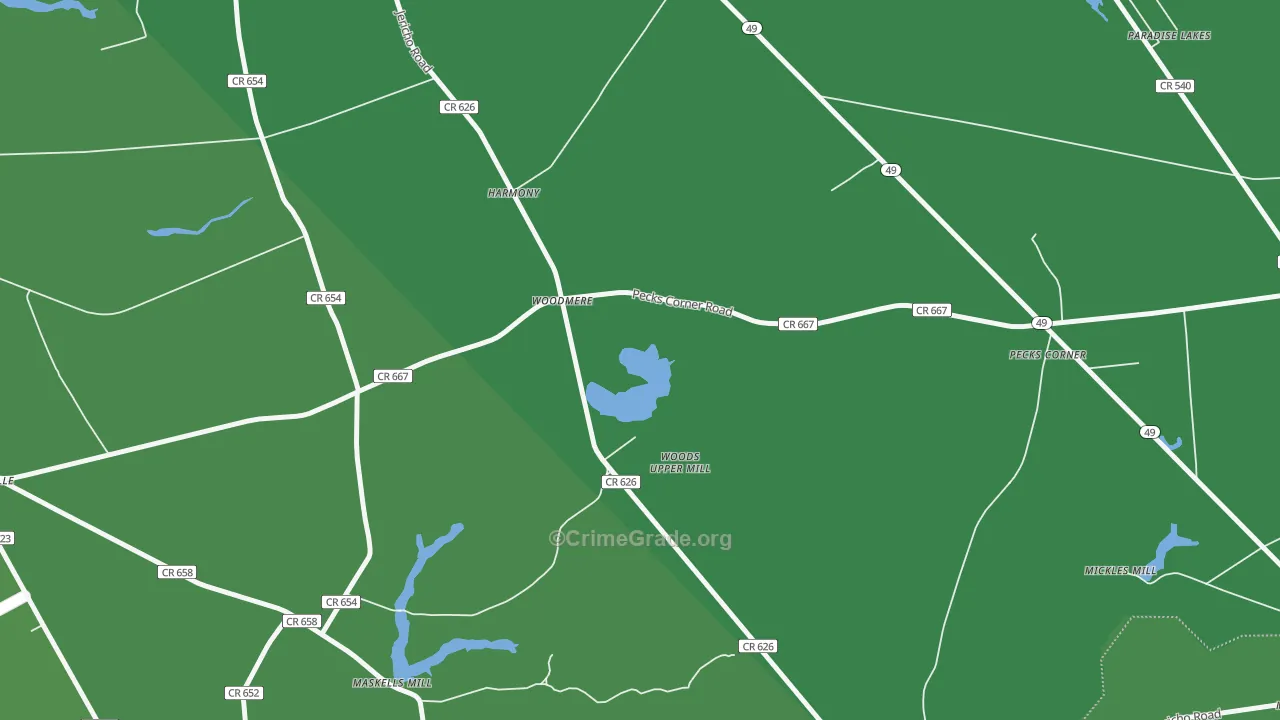 Woodmere, NJ Map of Vehicle Theft Rates