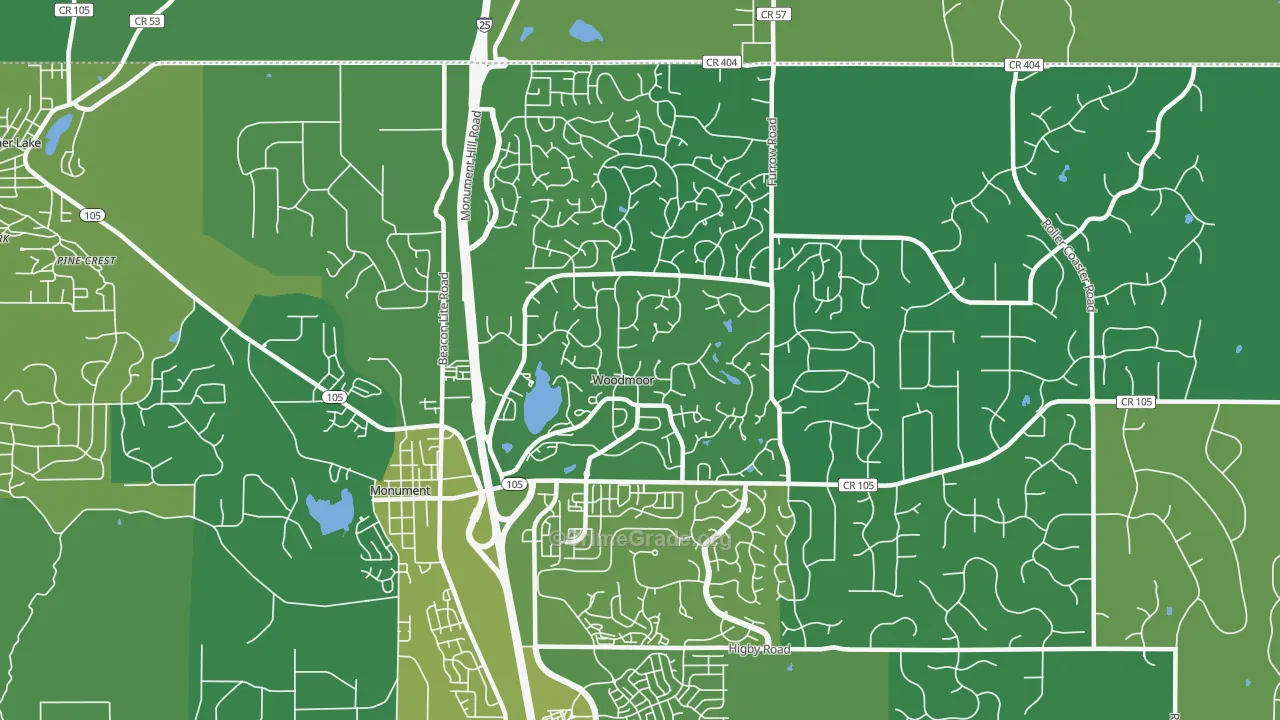 Woodmoor, CO Map of Vehicle Theft Rates