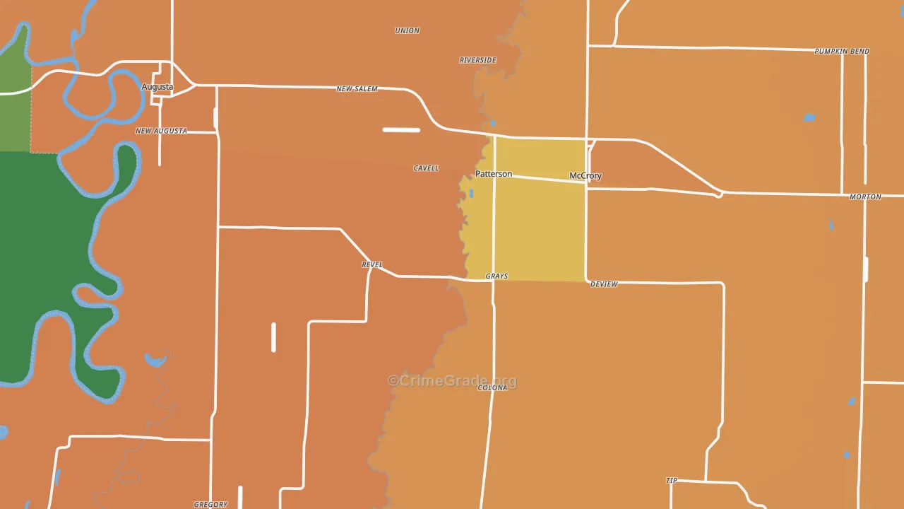 Woodruff County, AR Map of Vehicle Theft Rates