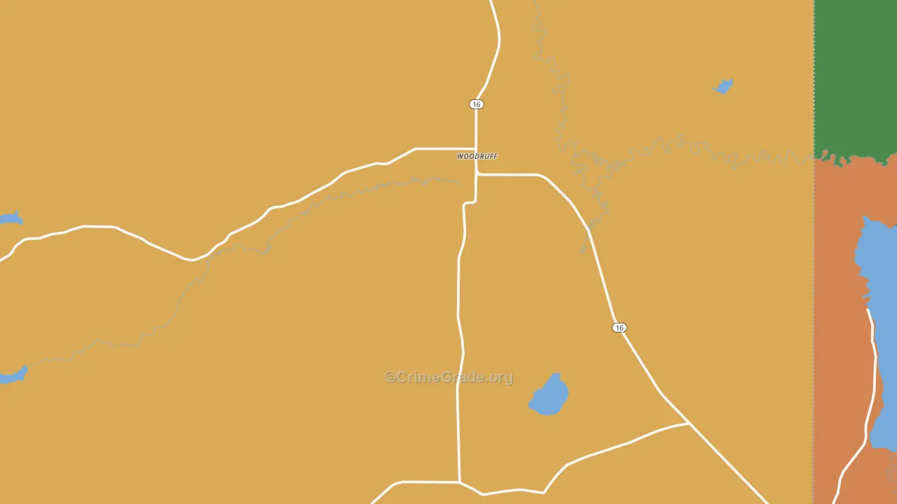 Woodruff, UT Map of Vehicle Theft Rates