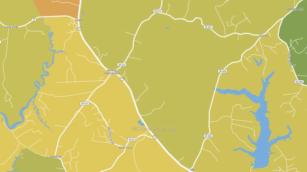 Woods Cross Roads, VA Map of Vehicle Theft Rates