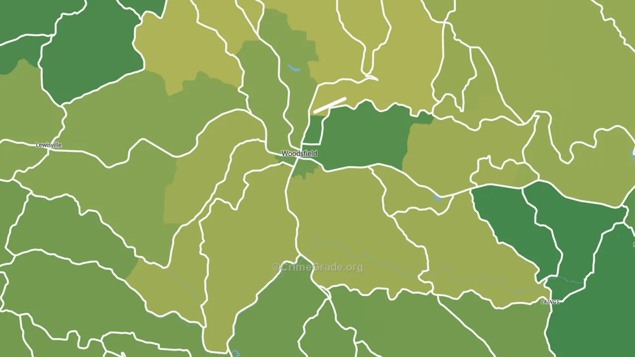 Woodsfield, OH Map of Vehicle Theft Rates