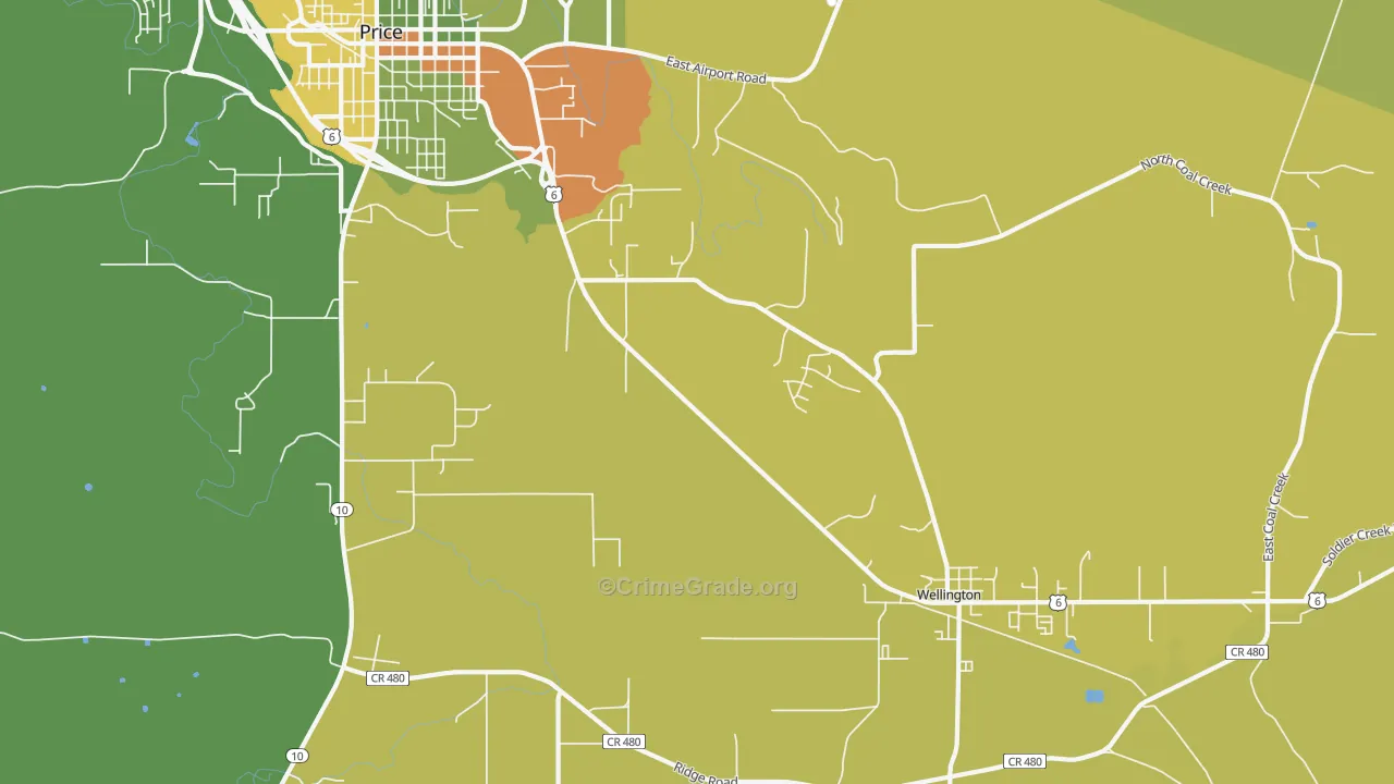 Woodside, UT Map of Vehicle Theft Rates