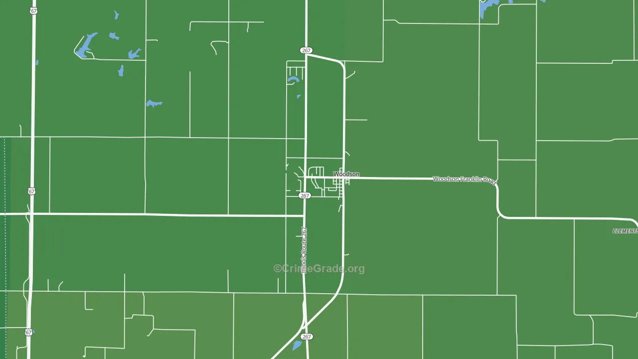 Woodson, IL Map of Vehicle Theft Rates