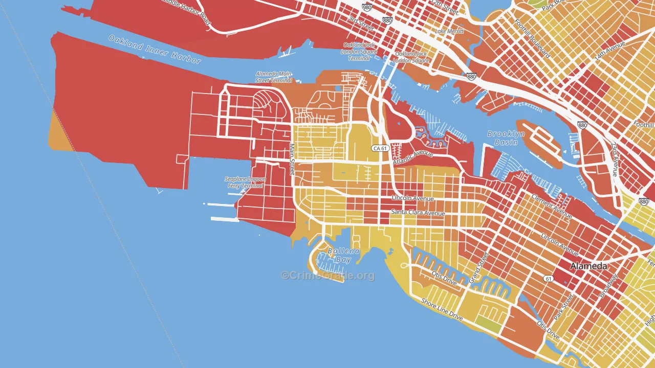 Woodstock, Alameda, CA Map of Vehicle Theft Rates