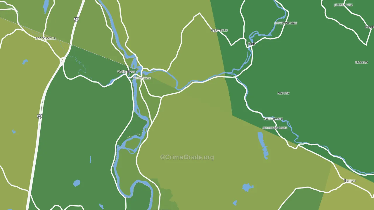 Woodsville, NH Map of Vehicle Theft Rates