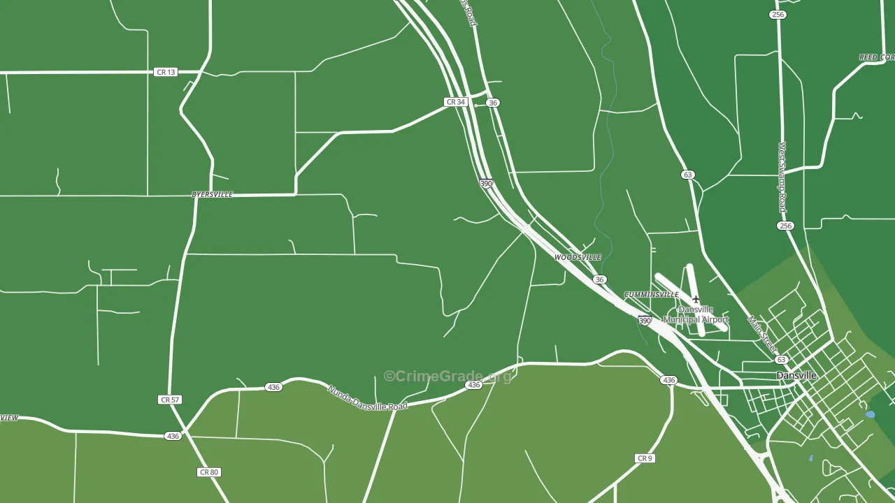 Woodsville, NY Map of Vehicle Theft Rates