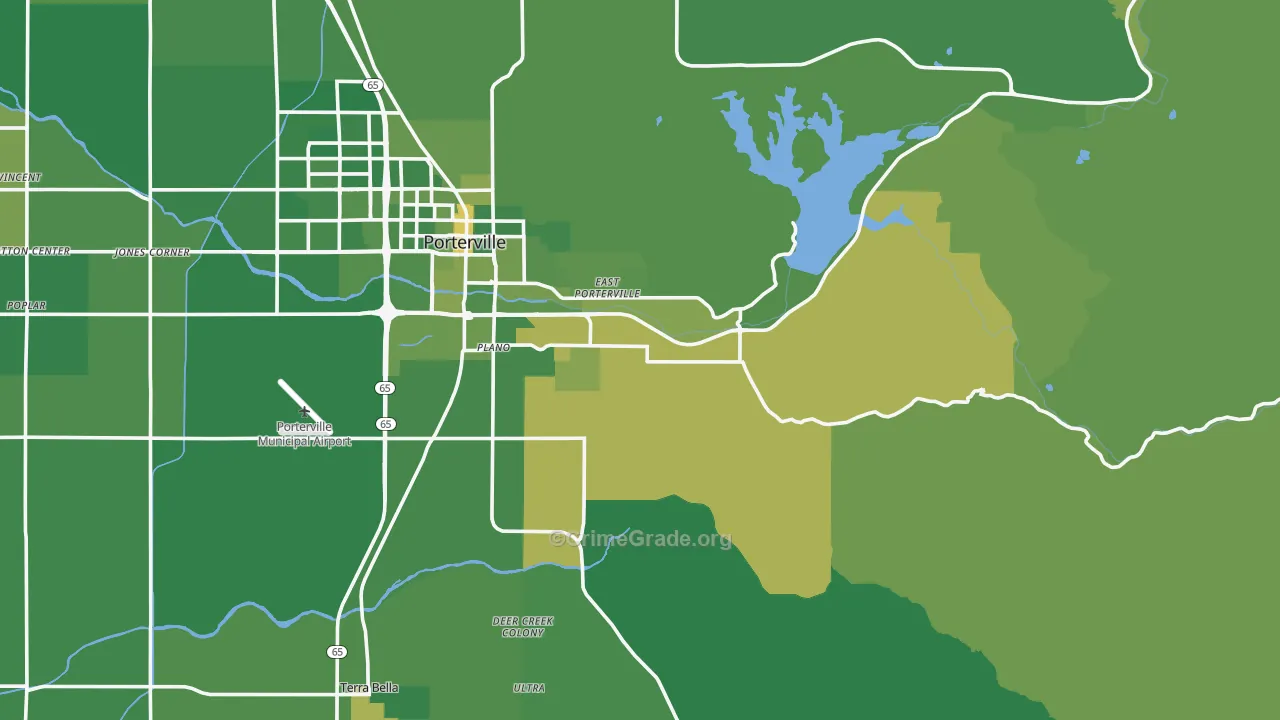 Woodville, CA Map of Vehicle Theft Rates