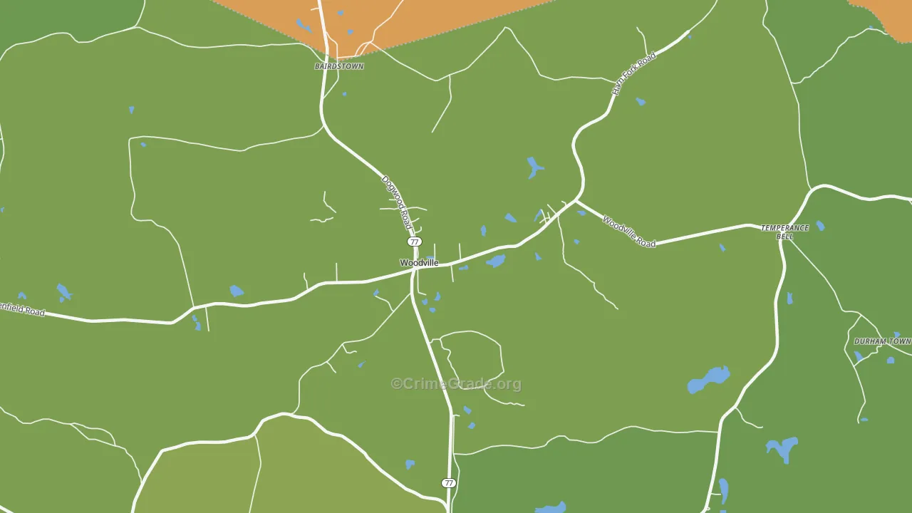 Woodville, GA Map of Vehicle Theft Rates